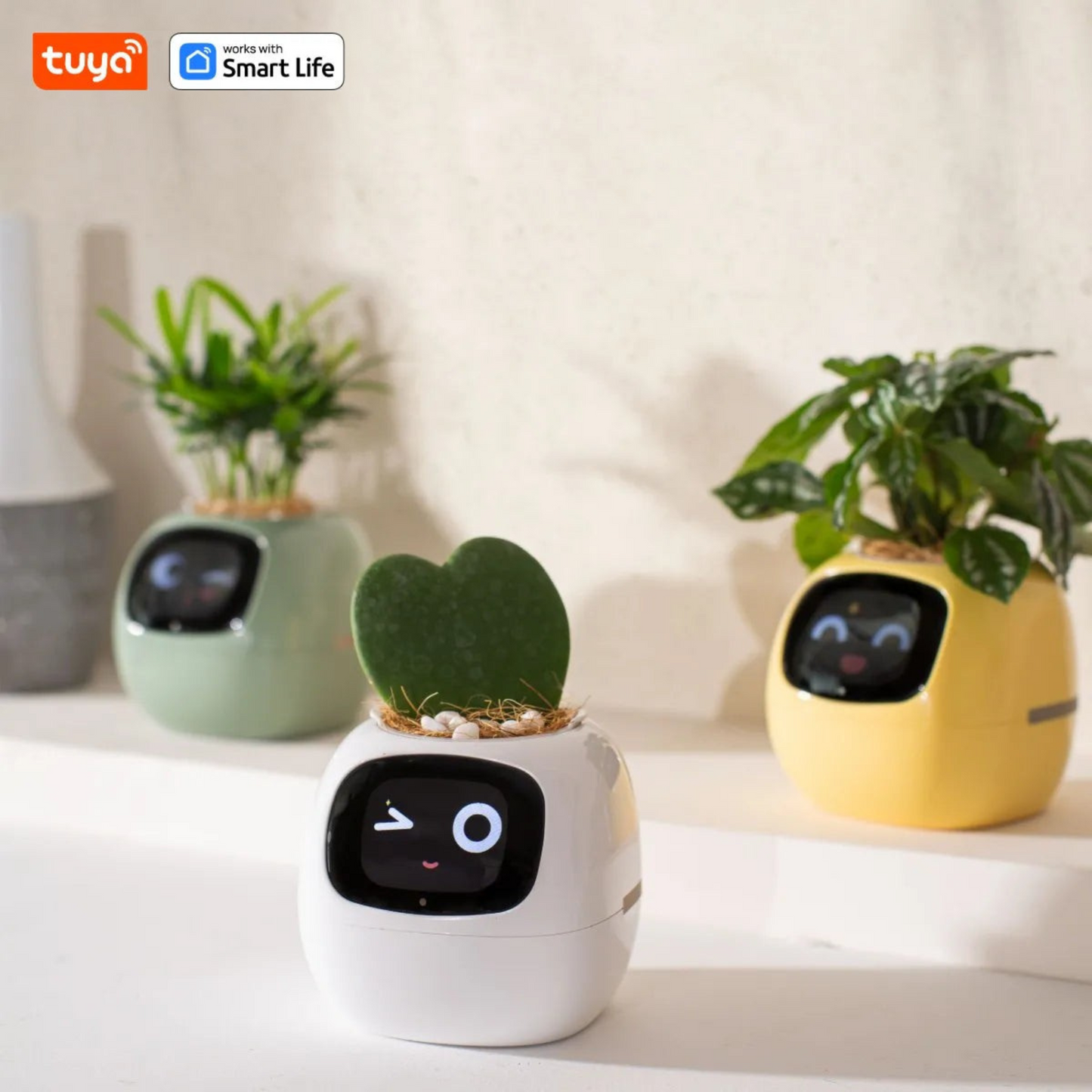 Smarter Blumentopf mit KI – 49+ Emotionen & 7 Sensoren